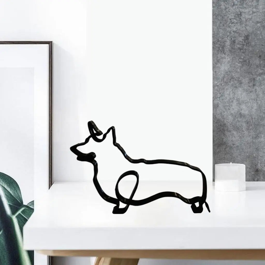 Modern Athlete Line Sculpture Wire Art Ornaments for Bookshelf Room Home Zpaxo