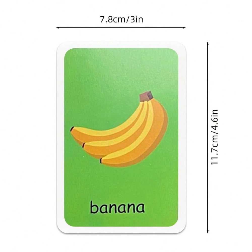 Children's Cognitive Cards Body Parts Animal Fruits Double-sided