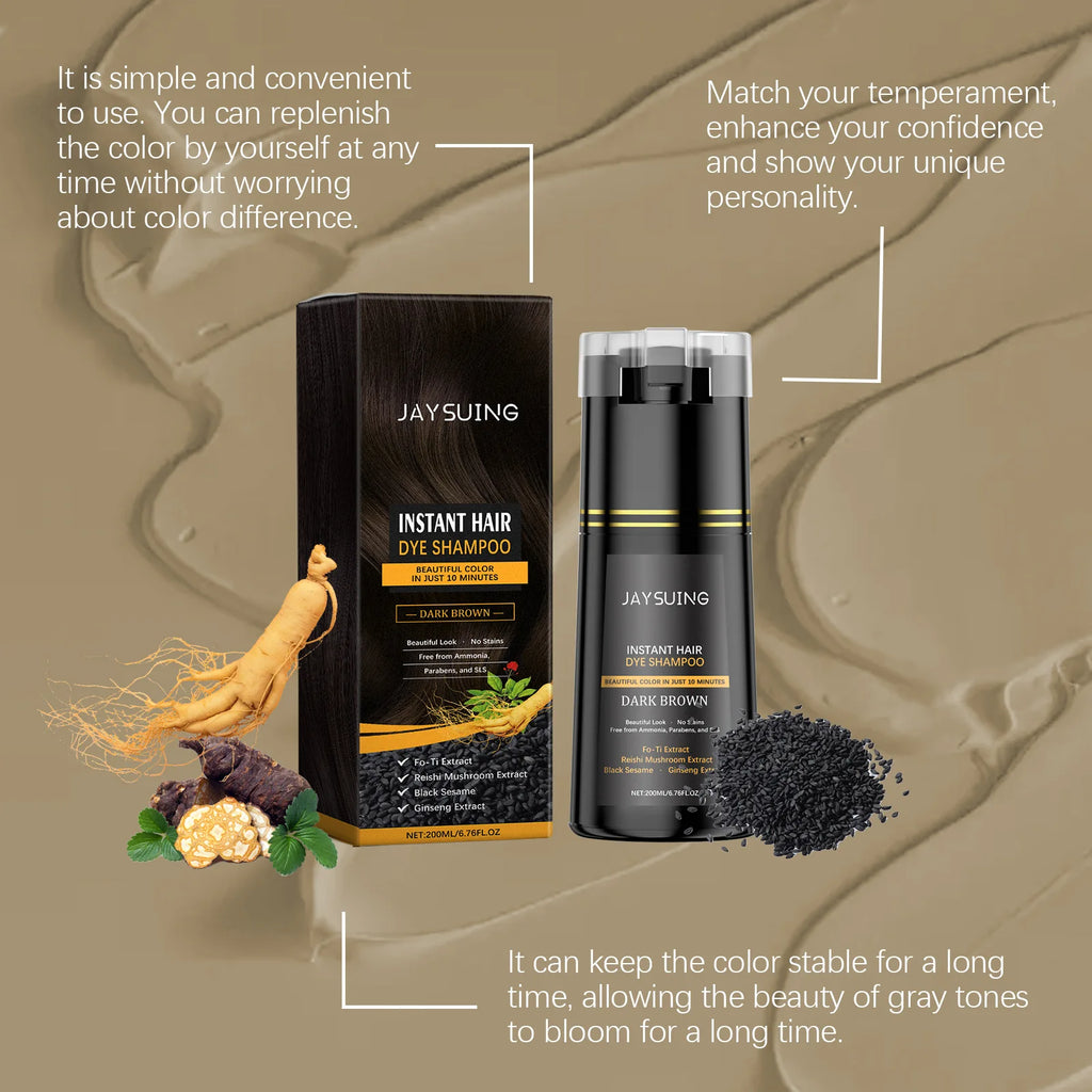 Polygonum Multiflorum Herbal Hair Dye Shampoo 200ml Hair Dye Shampoo Zpaxo