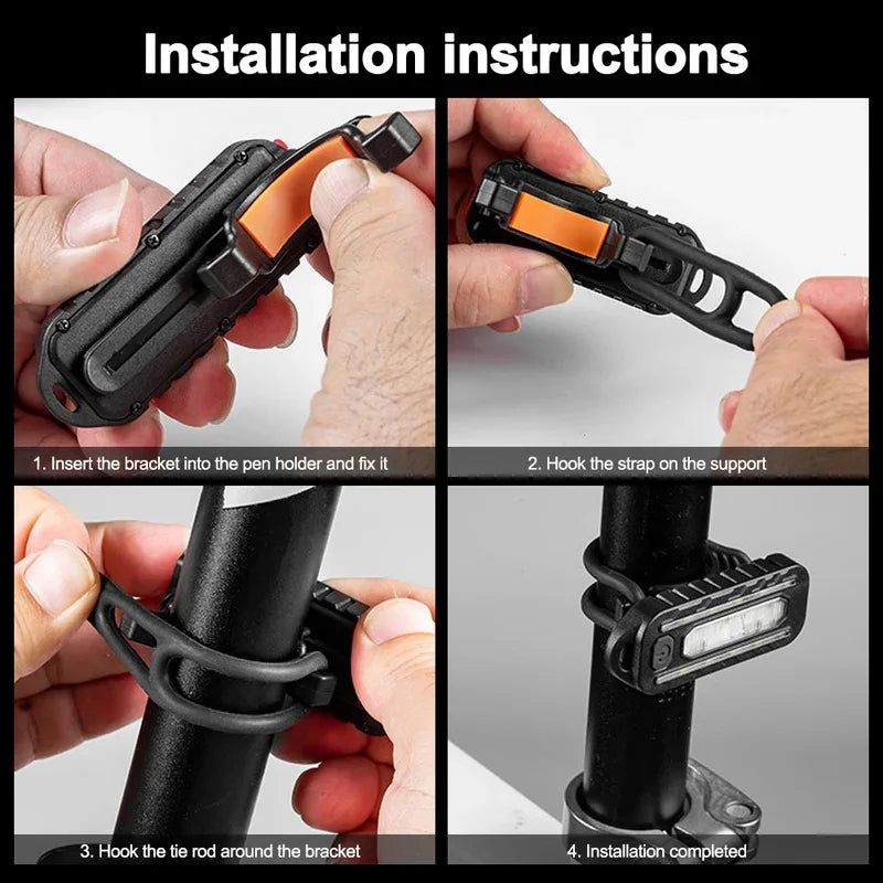 USB Rechargeable LED Warning Light – Bike Tail & Clip Torch