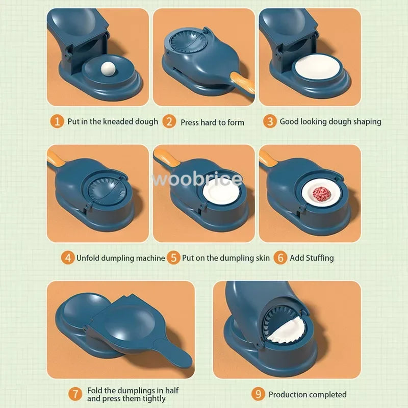 2 In1 Dumpling Maker DIY Kit Wrapper Presser Manual Labor-Saving Ravioli Empanadas Dough Skin Molder Machine Kitchen Gadgets Zpaxo