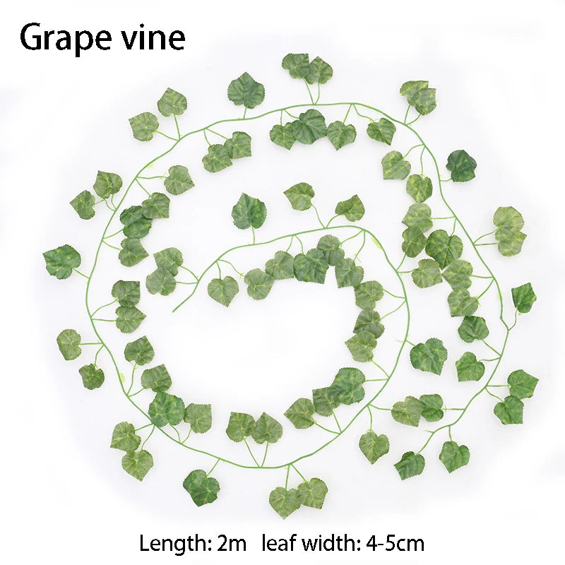 2 4 8 10M Artificial Ivy Leaves Garland Hanging Vines Fake Plants Zpaxo Style B 2M (1 String)