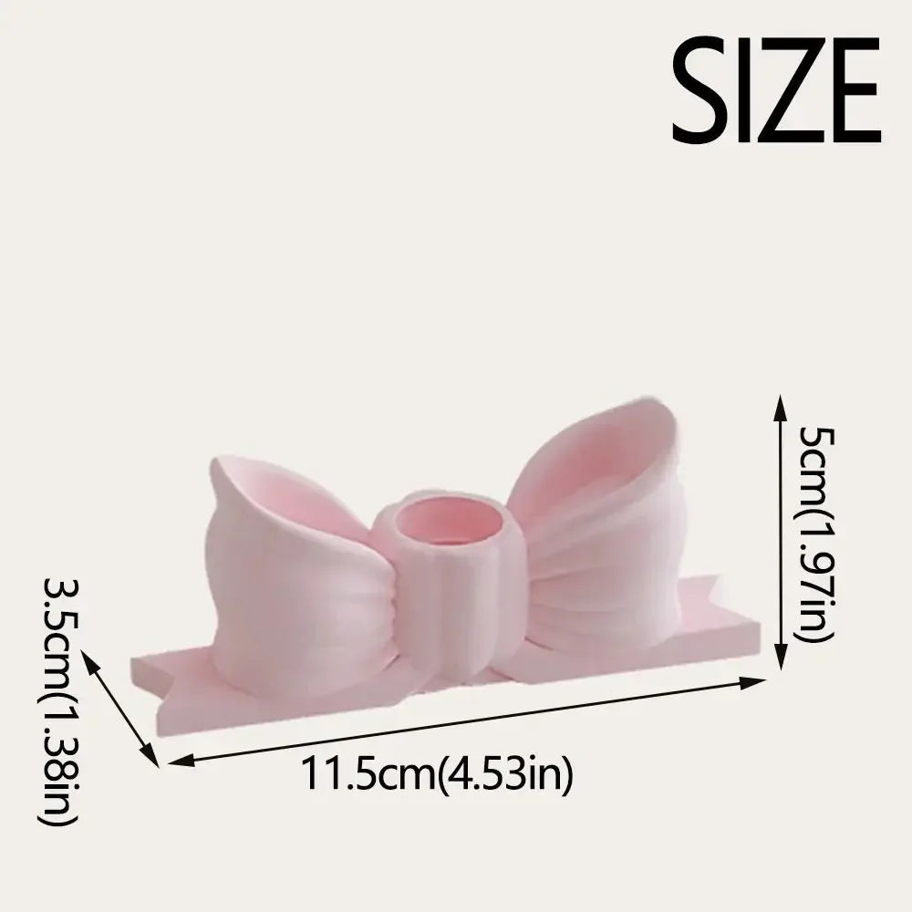 Gypsum Bow Candle Holder Long Candlestick Wedding Birthday Party Home
