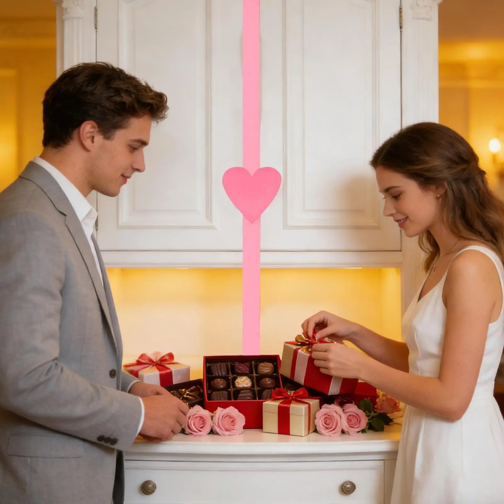 Cabinet Door Bows Heart Shape Bow Ribbon Valentine's Day Decor Home