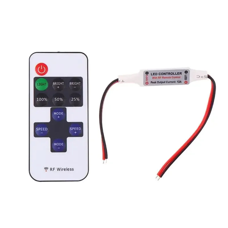 1Pcs 5-24V Led Dimmer Controller RF 11-Key Monochrome Montroller Wireless Remote Control For LED Strip Light Zpaxo