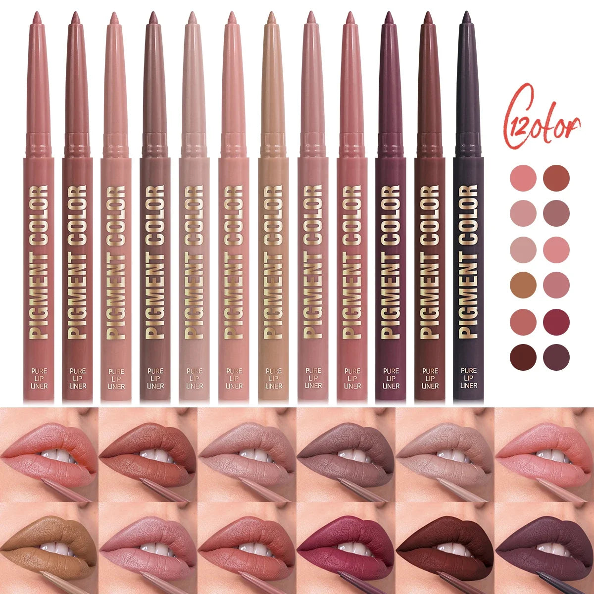 1PC Matte Lip Liner - Long-lasting, Waterproof, Easy To Glide, Moisturizing Formula for All Skin Types, Lip Makeup Zpaxo