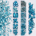 12 Grids 3D Nail Art Rhinestones Mixed Shapes Clear Glass Diamond Zpaxo 5