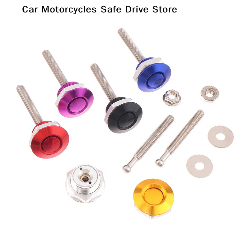 Universal Push Button Billet Quick Release Fasteners Racing Car Front