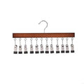 12 Clip Wooden Hat Caps Scarves Accessories Sturdy Hanging Storage