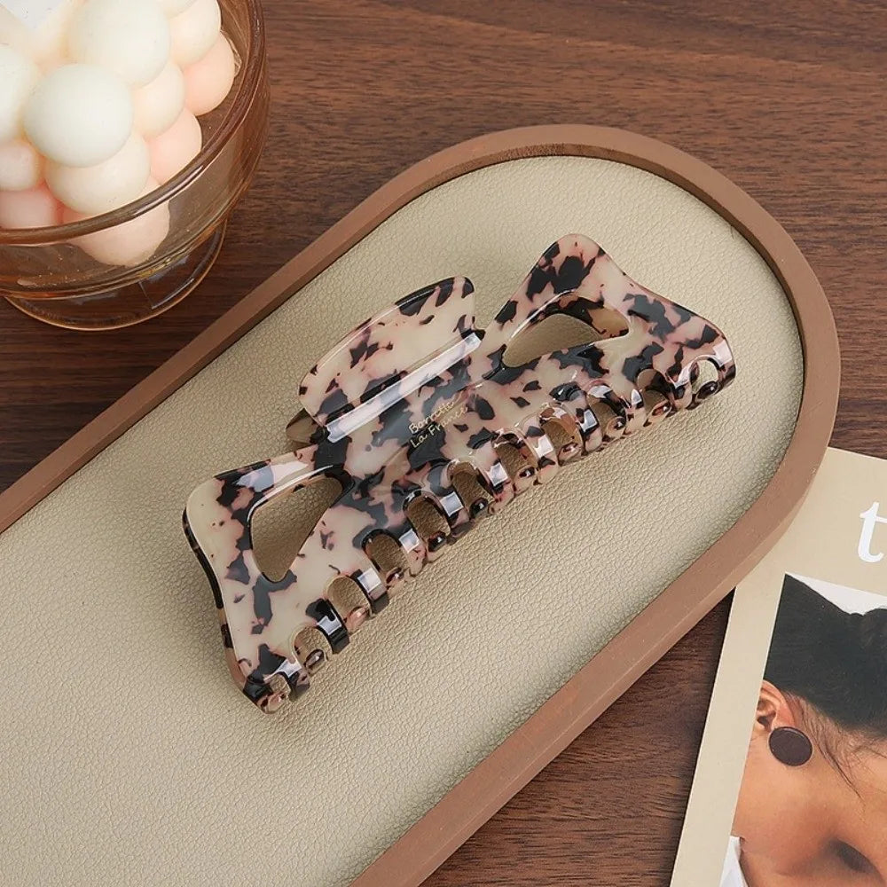 Retro Imitation Acetate Large Size Hair Clip Solid Vintage Matte Strong Hold French Style Bun Hair Clip Elegant Shark Clip Zpaxo