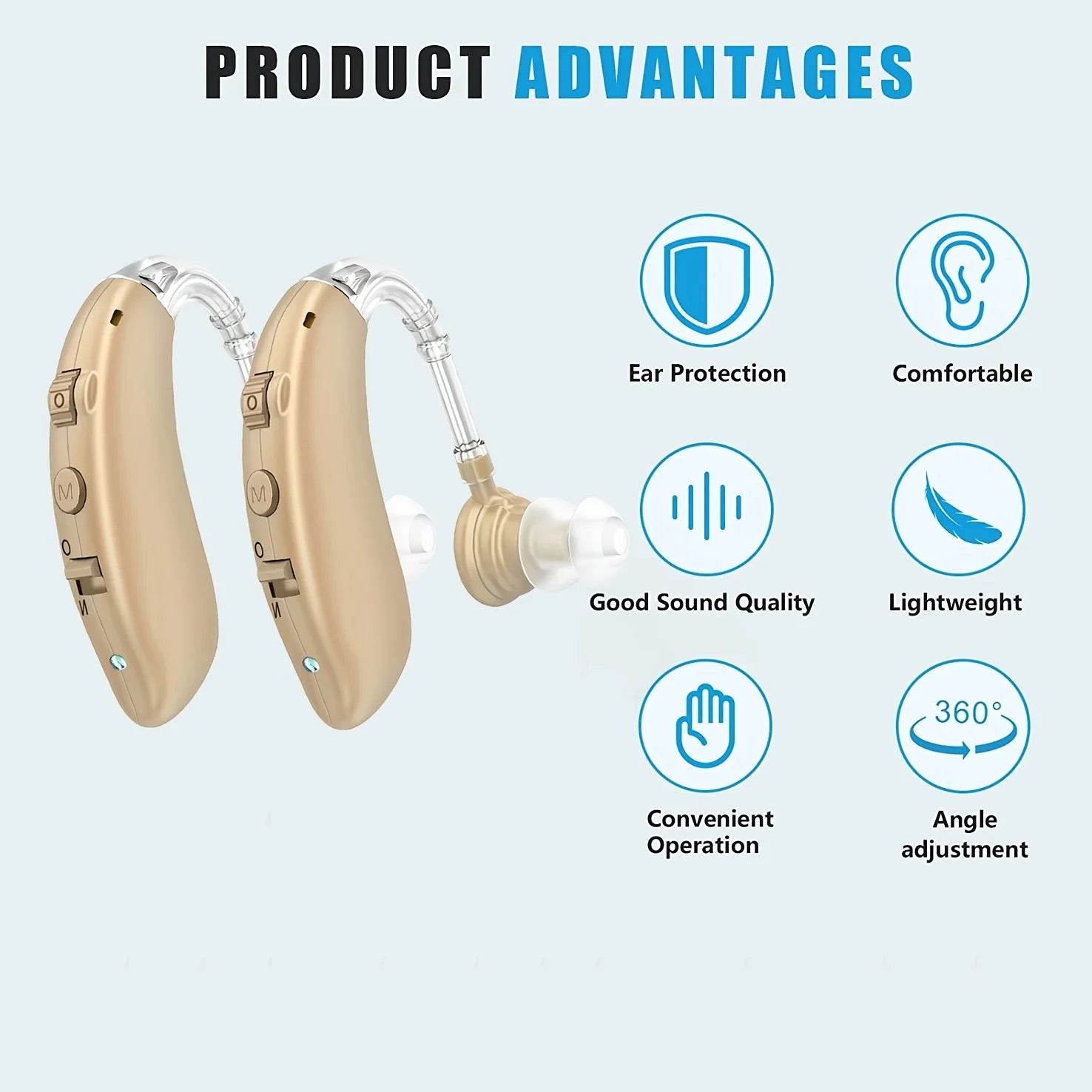 Hearing Earphones Amplifiers Earbuds Noise Reduction Rechargeable