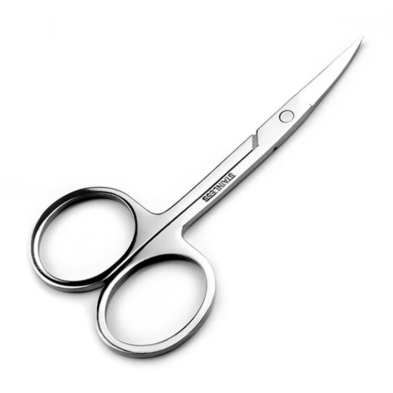 Mini Stainless Steel Portable Curved Mustache Eyebrow Nose Ear Hair Remover Scissor Trimmer Safety Tips Nail Cuticle Cutter Zpaxo