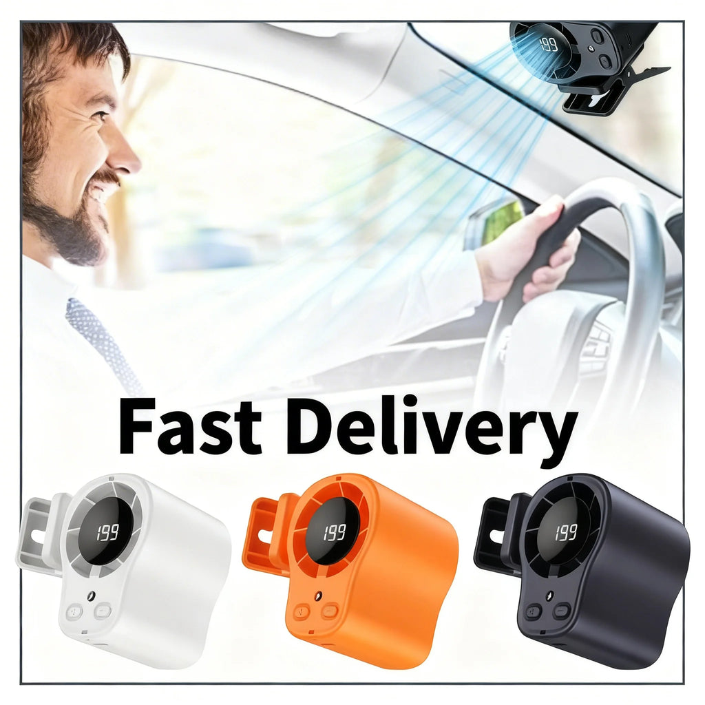 Portable USB Clip-On Fan | LED Display, 360° Rotation, Rechargeable Portable Clip-On Fan Zpaxo
