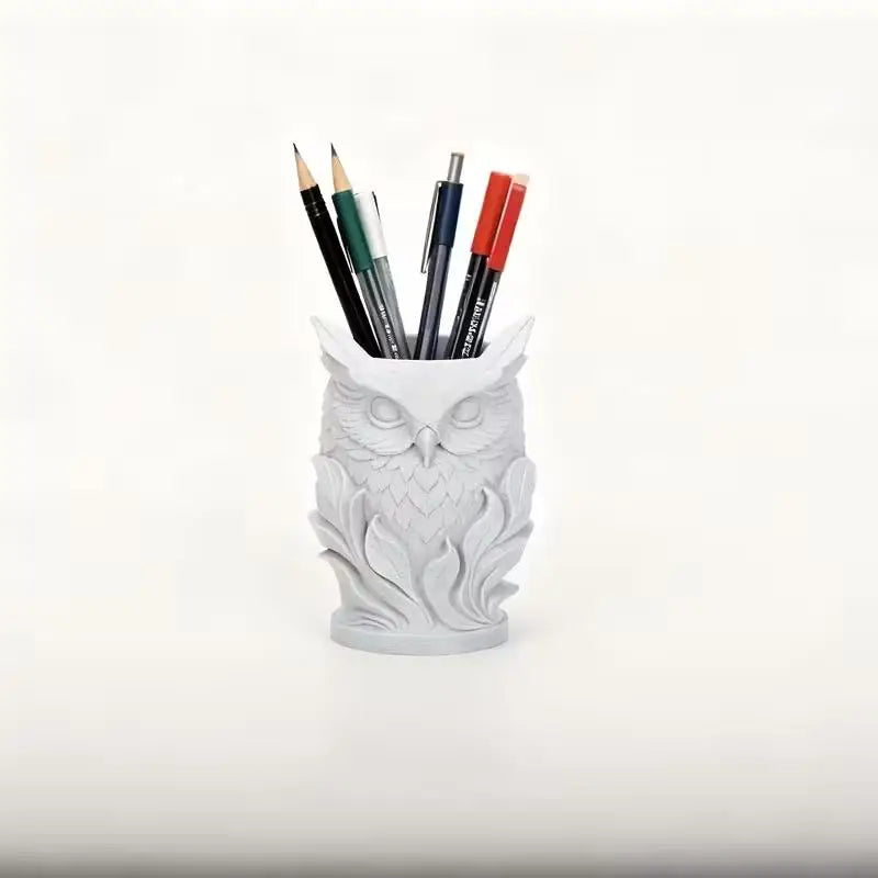 Nordic Minimalist Owl Pen Holder Vase, Decorative Desk Organizer for Home/Office Decor Zpaxo