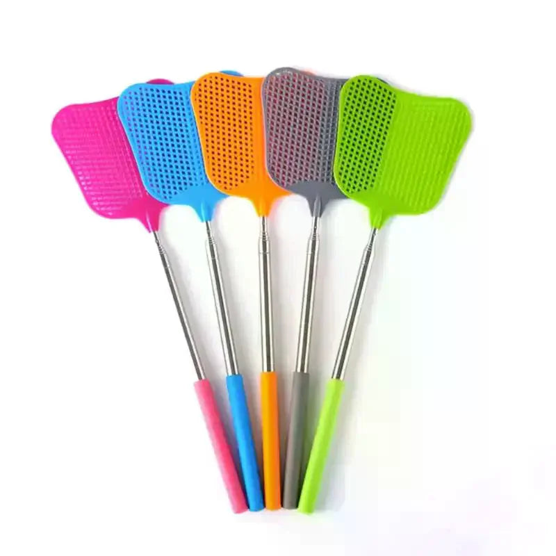 Telescopic Fly Swatters Durable Plastic Heavy Duty Flyswatter With Stainless Mosquito Repellent Tool Home Accessories Tools Zpaxo