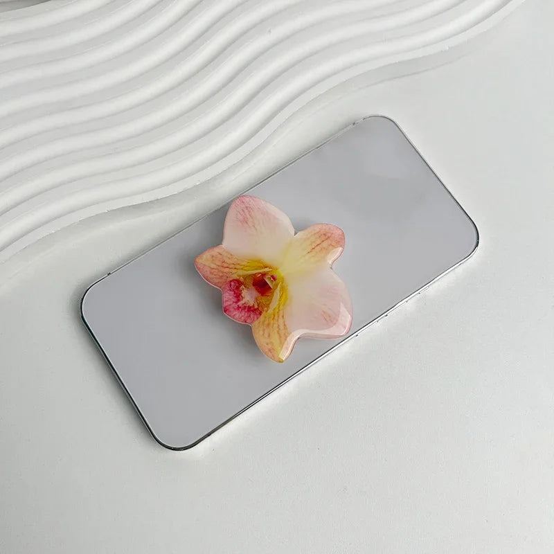 Acrylic Flower Phone Grip Ring Holder & Folding Stand