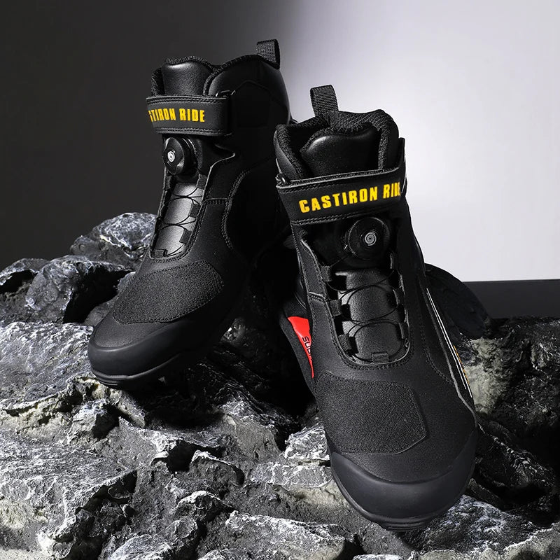 Lexsan Motorcycle Boots Men Leather Motos Breathable Anti Slip