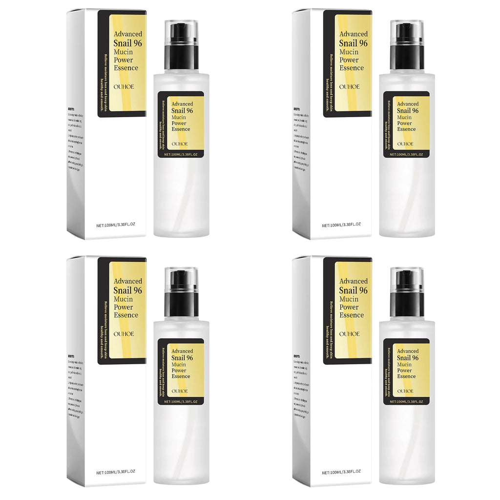Snail Mucin Essence 100ml Hydrating Booster Deep Moisture Revitalize Dull Skin Soothing Face Treatment Glow Essence for Dry Skin Zpaxo 4PCS