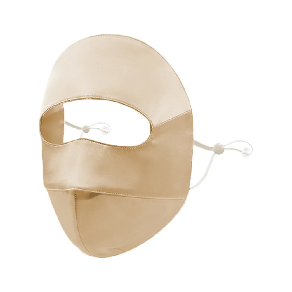 Sunscreen Mask Women's Silk Mulberry Silk UV resistant Breathable Mask Riding Dustproof Sunshade Eye Protection Zpaxo Yellow face mask