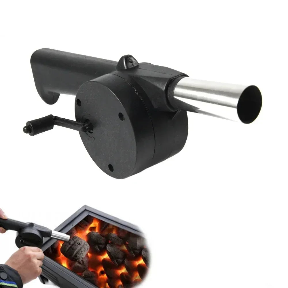 Outdoor Barbecue Fan Hand-cranked Air Blower Portable BBQ Grill Fire Bellows Tools Picnic Camping Accessories Barbeque Zpaxo