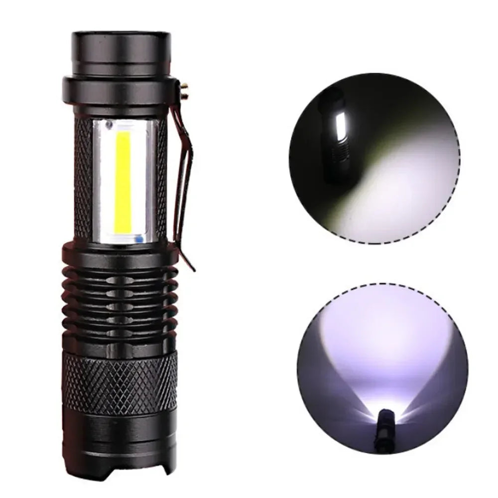 ESMARTER Mini Rechargeable LED Flashlight – XPE COB Dual Light