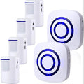 Wireless Motion Sensor Doorbell Motion Detector Alarm Chimes Door Sensor with 300 FT Range Security Alert Monitor System Zpaxo 4 sensors 2 receiver UK