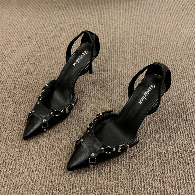 2025 Summer High Heel Women Sandals Fashion Pointed Toe Butterfly-knot Shoes Design Style Banquet Party Sandals Shoes Zpaxo