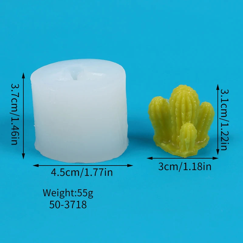 Succulents Candle Silicone Mold 3D Cactus Succulent Plants Soap Aroma Plaster Cement Craft Ornament Making Mold Home Decor Zpaxo 50-3718-D
