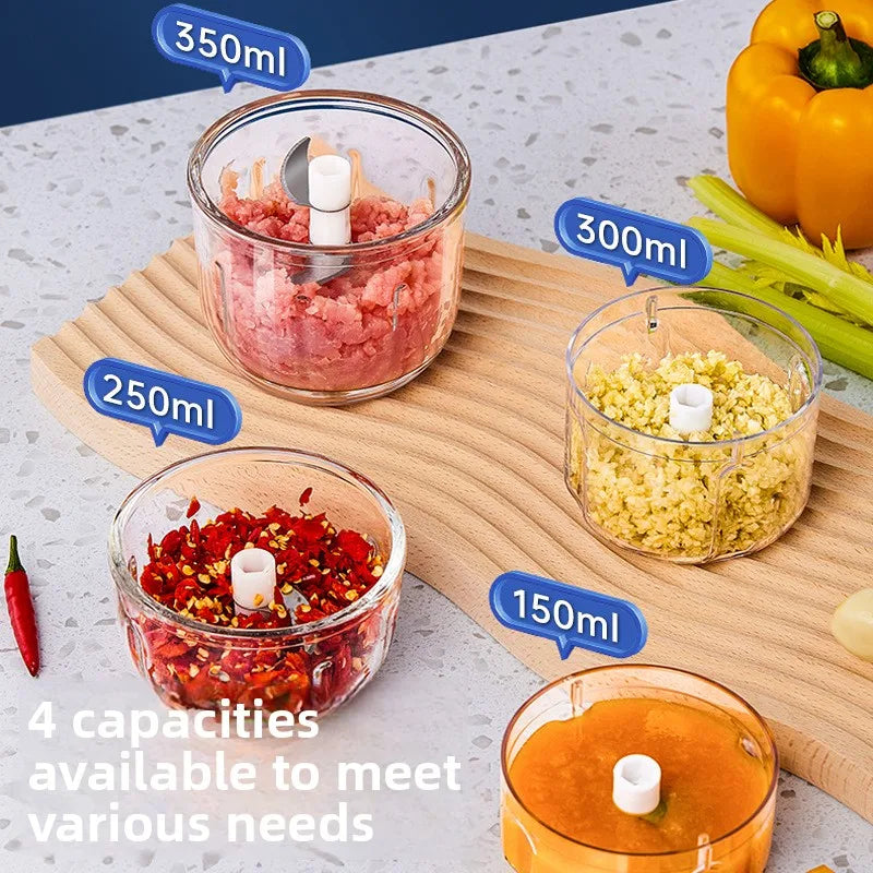 350ML Electric Meat Grinders Food Crusher Garlic masher USB Multifunctional Vegetable Slicer Processor Chopper Kitchen Blenders Zpaxo