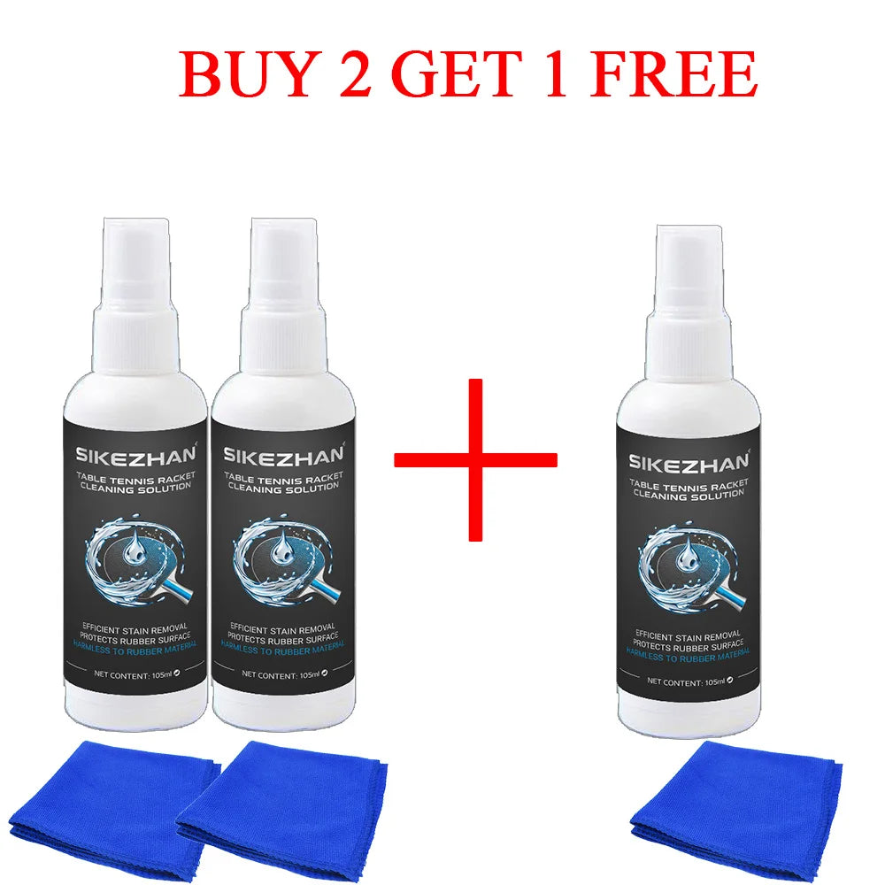 105ml Professional Table Tennis Racket Cleaner+efficient Cloth Set | Quick Stain Removal, Long-lasting Adhesion Enhancement Zpaxo 3set