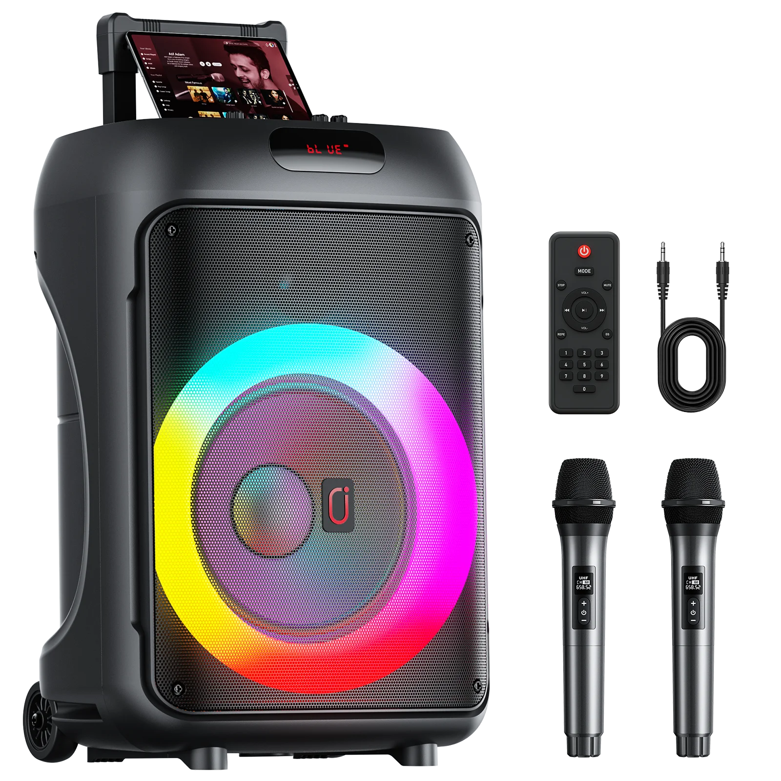Karaoke Machine Peak Power Big Portable Bluetooth Speaker PA System