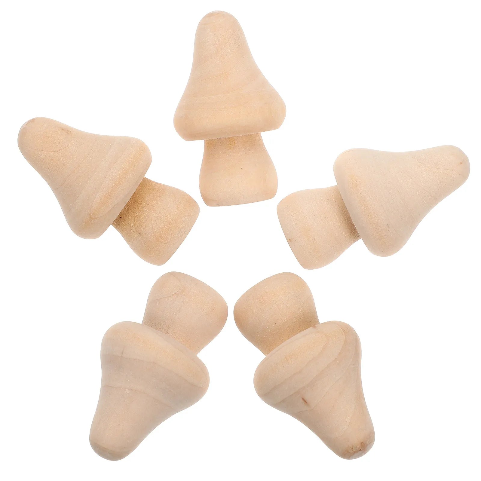 Mini Wooden Mushroom Models Unfinished DIY Blank Graffiti Adorn Home