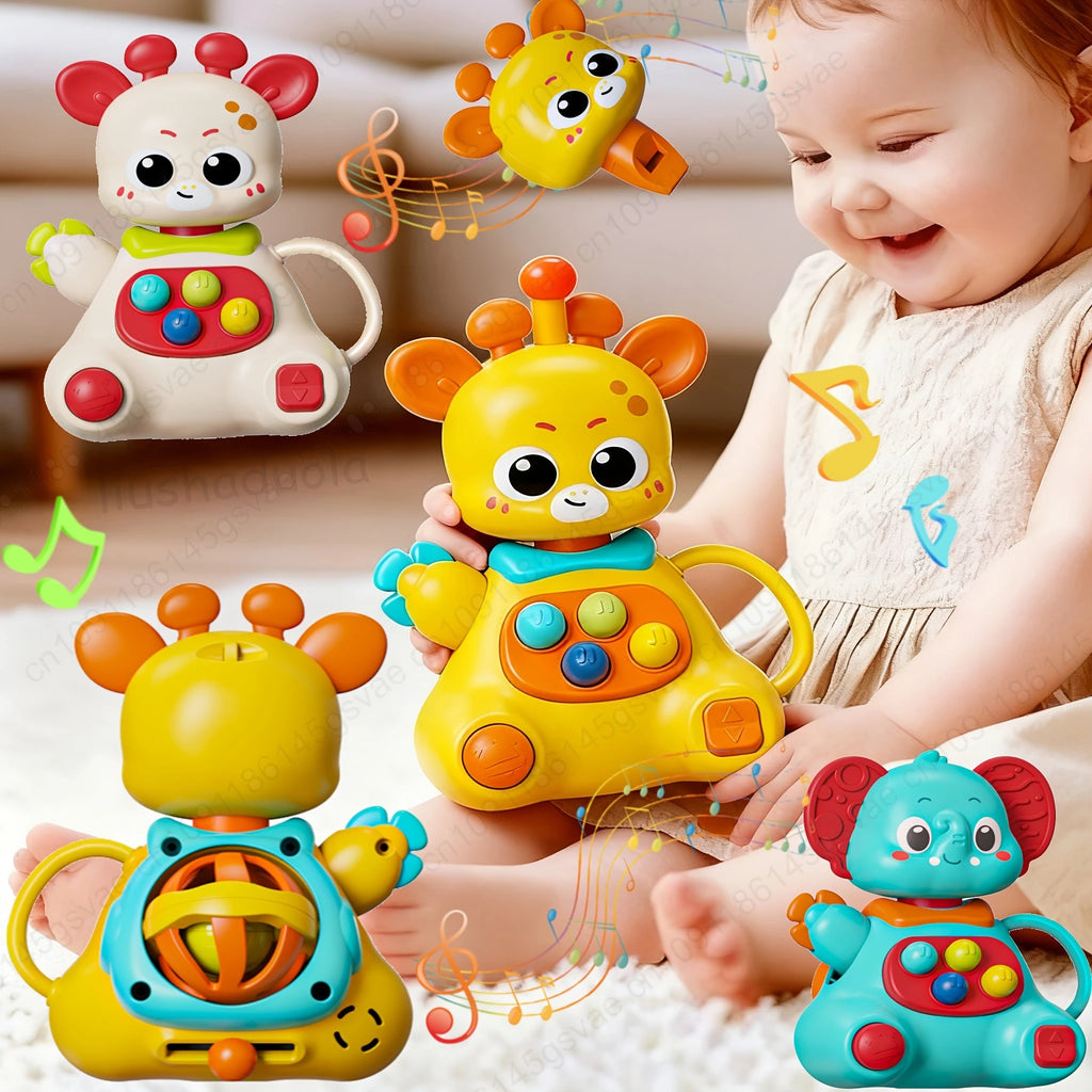 Dutora Baby Rattle Toy – Elephant & Deer ABS Plastic, Ages 0–3 Baby Rattle Toy Zpaxo