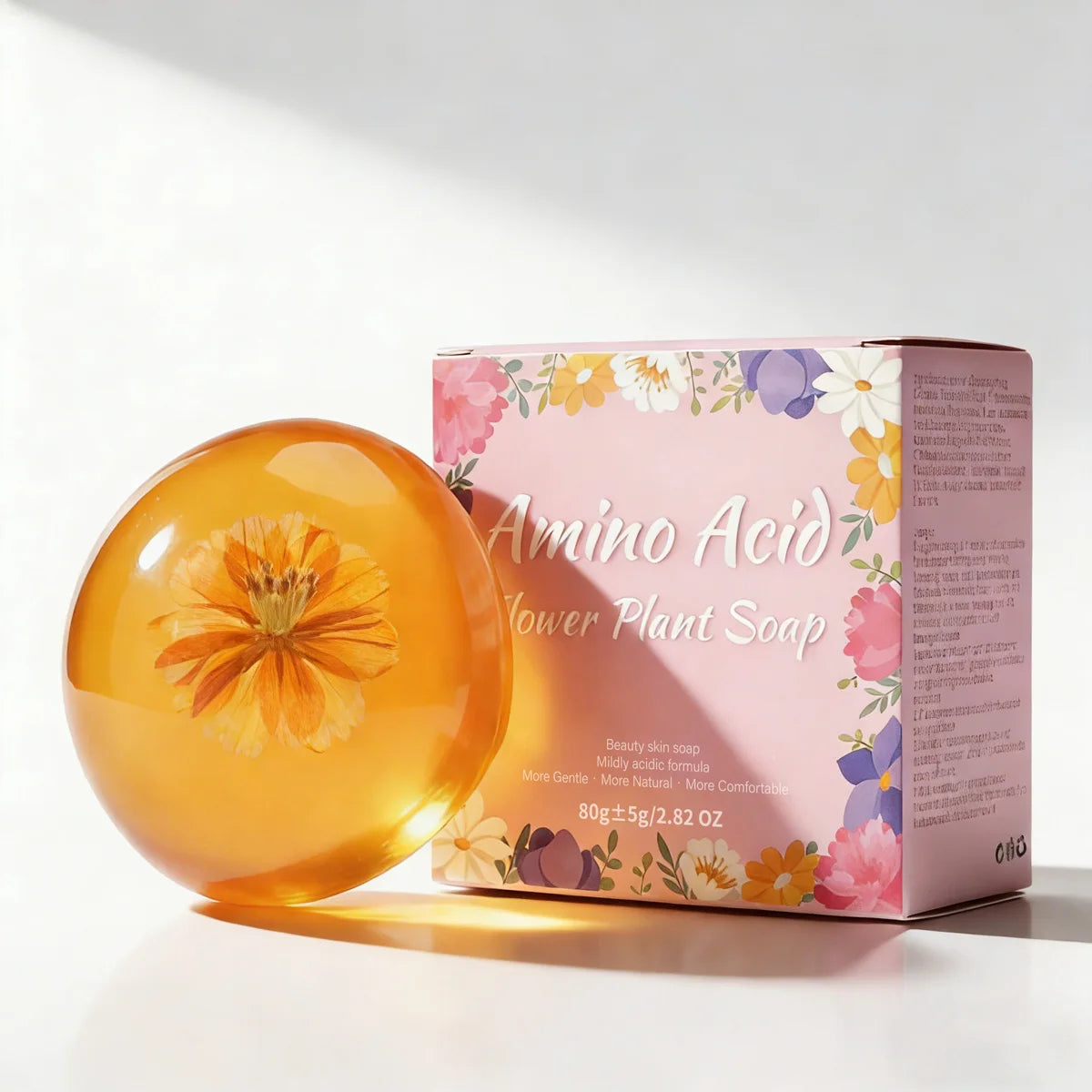 80g Amino Acid Flower Soap – Coconut Oil Moisturizing Bar Handmade Bar Soap Zpaxo