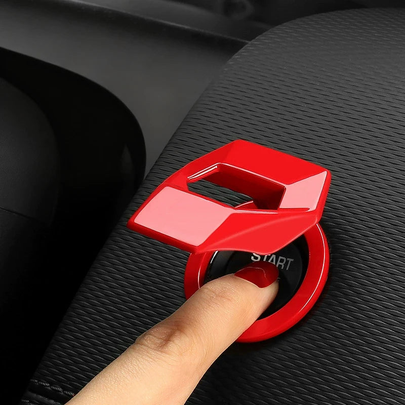 Car Engine Start Stop Button Cover – Metal Decorative Cap
