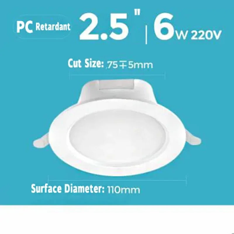 LED Emergency Recessed Downlight – Motion Sensor & Battery Backup