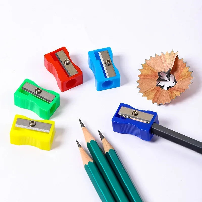 Mini Pencil Sharpener Plastic Single Hole Rectangular Shape Bulk Zpaxo