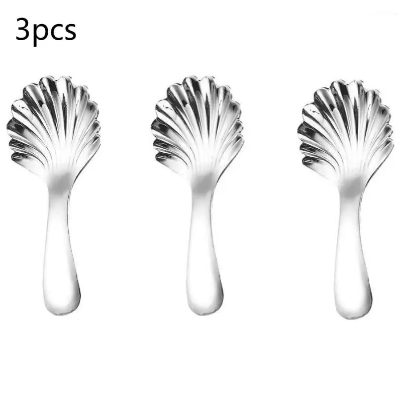 1 2 Shell Tea Spoon Stainless Steel Stirring Sundae Coffee Spoons Zpaxo A3