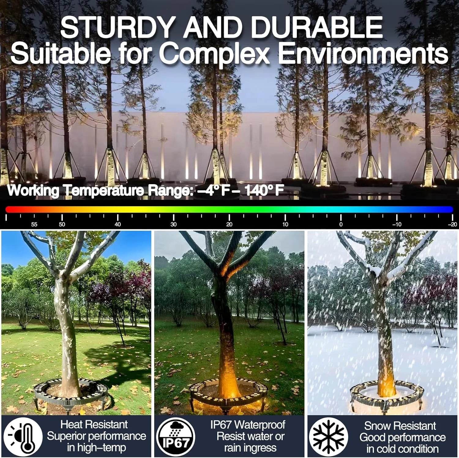Outdoor Ring Tree Light AC220V LED Landscape Spotlight Warm White Zpaxo