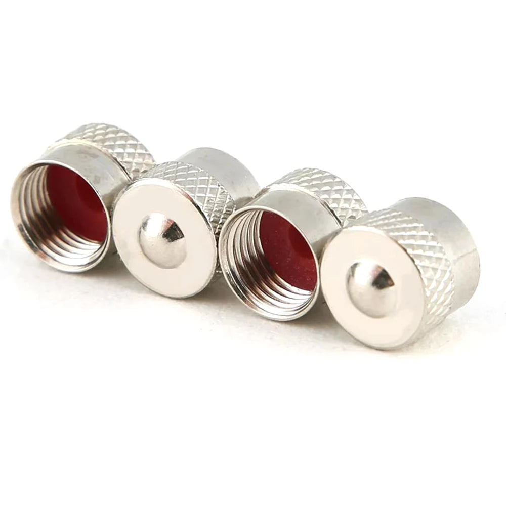 4-Pack Aluminum Tire Valve Stem Caps – Universal with O-Ring