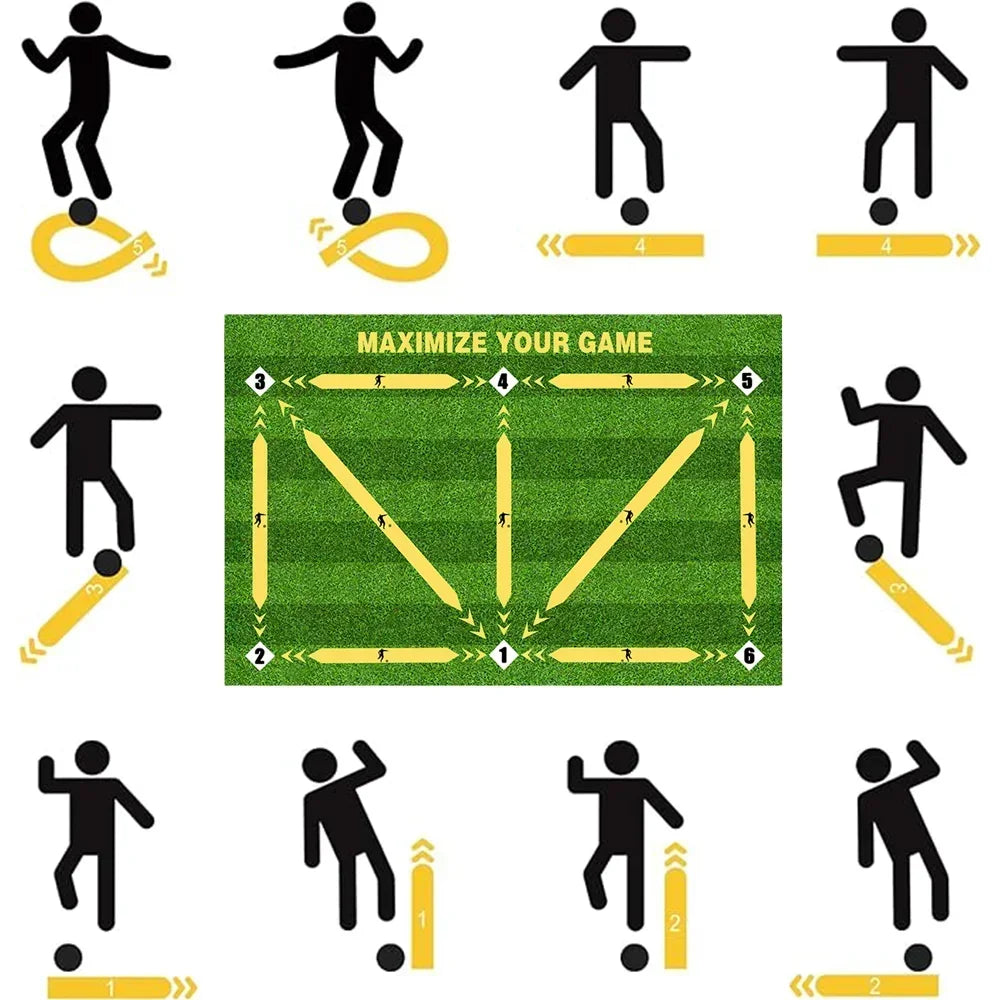 Soccer Ball Control Training Mat – Digital Guidance & Rubber Base
