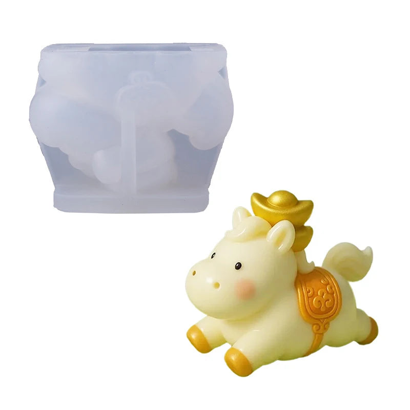 Silicone Horse Mousse Mold Year Chinese Zodiac Ice Cube Milk Jelly Zpaxo