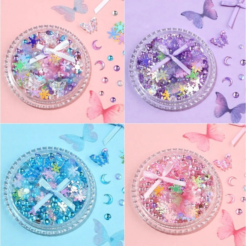 Butterfly Makeup Face Stickers Pearls Diamond Bridal Patch DIY Zpaxo