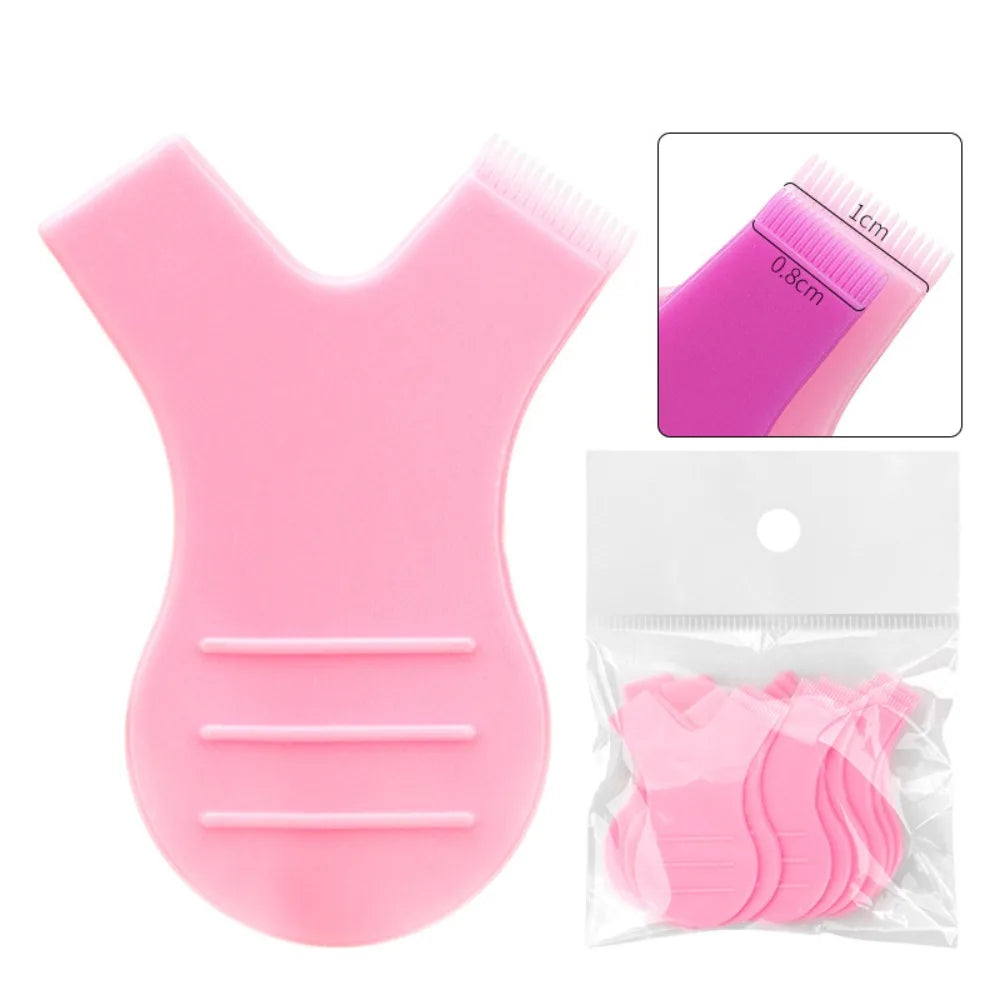 10PCS Reusable Soft Plastic Eye Lash Lift 8 Colors Y Shape Eyelashes Curler Eye Lash Brush Makeup Zpaxo Pink