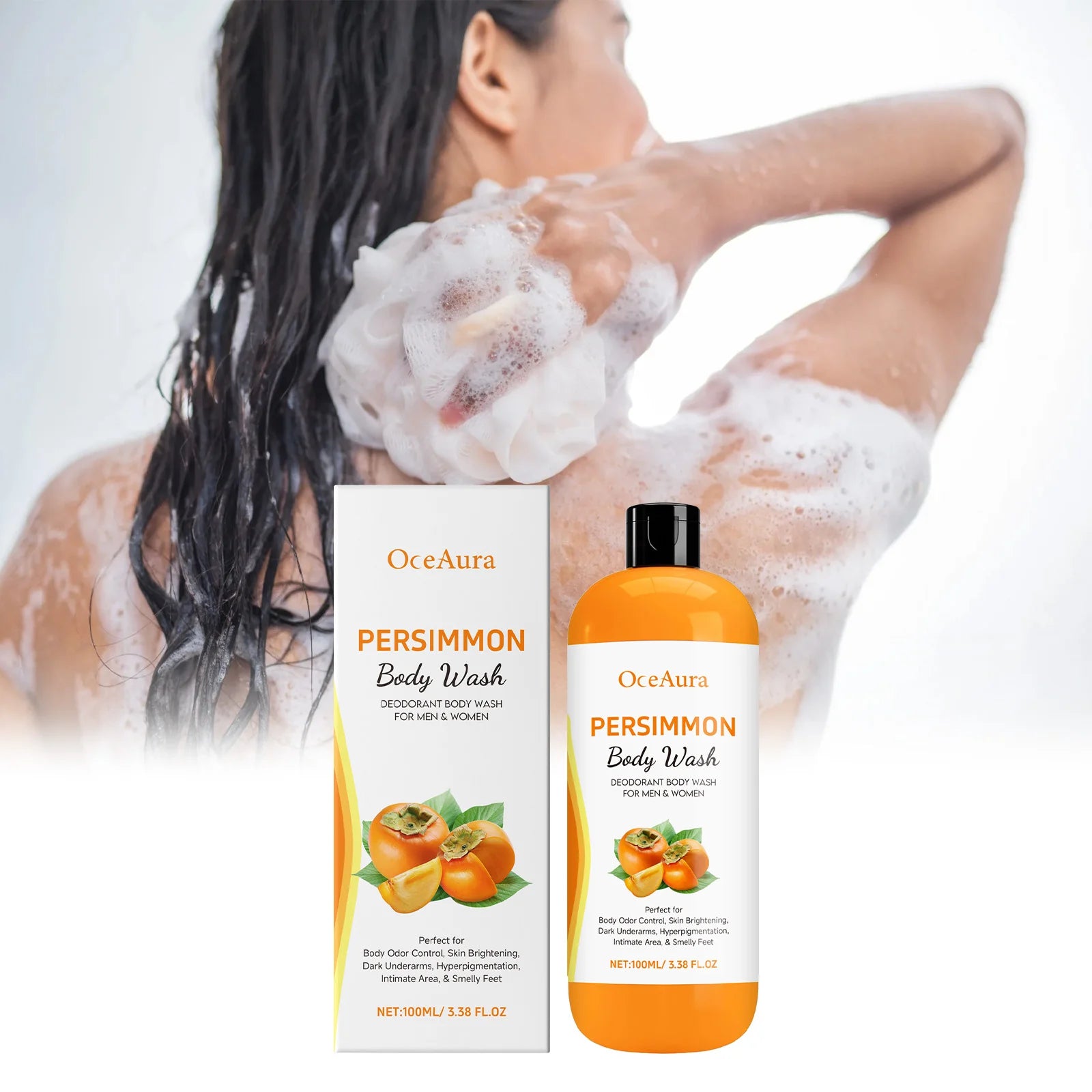 Persimmon Body Wash For Body Gentle Cleansing Moisturizing Eliminating Odor Control Remover Bath Products Exfoliating Body Care Zpaxo