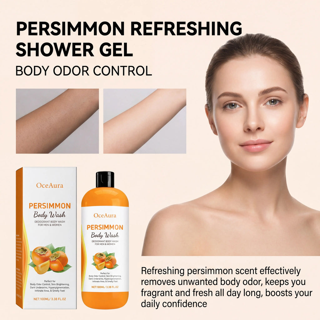 100ml Persimmon Body Wash Rosemary Lavender Flaky Skin Care Stabilizing Restoring Deep Hydration Lock Portable Travel Shower Gel Zpaxo