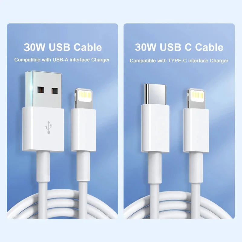 PD 30W USB Cable Apple Iphone 15 14 13 12 11 Max 7 8 XS X XR Fast