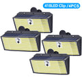 Clip on Solar Railing Light 418LED Solar Fence Light 3 Lighting Modes Outdoor Waterproof IP65 Wall Light For Yard Garden Camping Zpaxo 418LED 4PCS