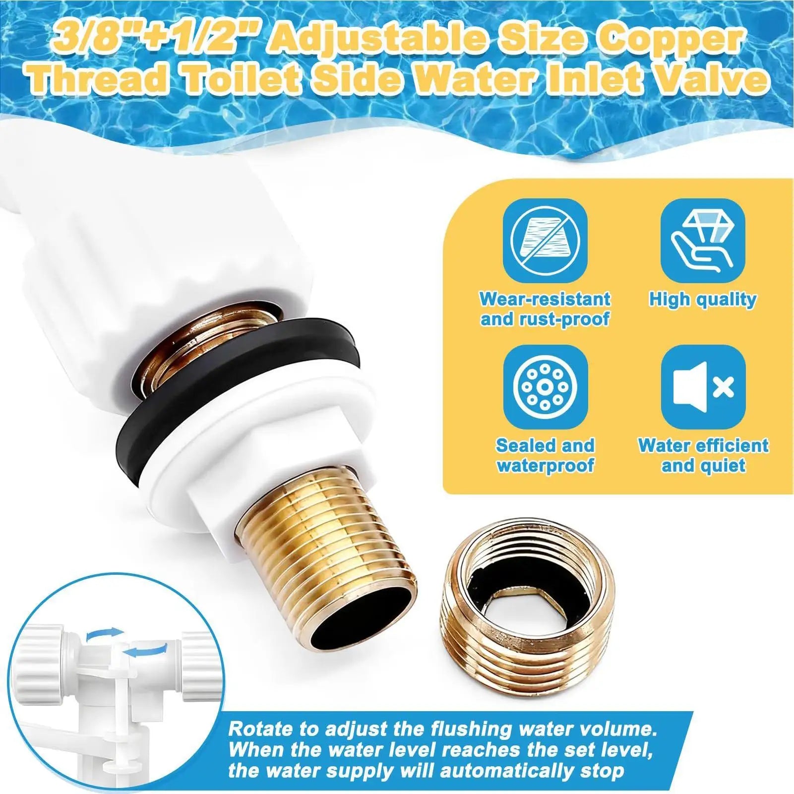 Toilet Inlet Shaft Float Valve Replacement Kits Toilet Fill Valve Repair Accessories Toilet Tank Water Inlet Valve Toilet Parts Zpaxo