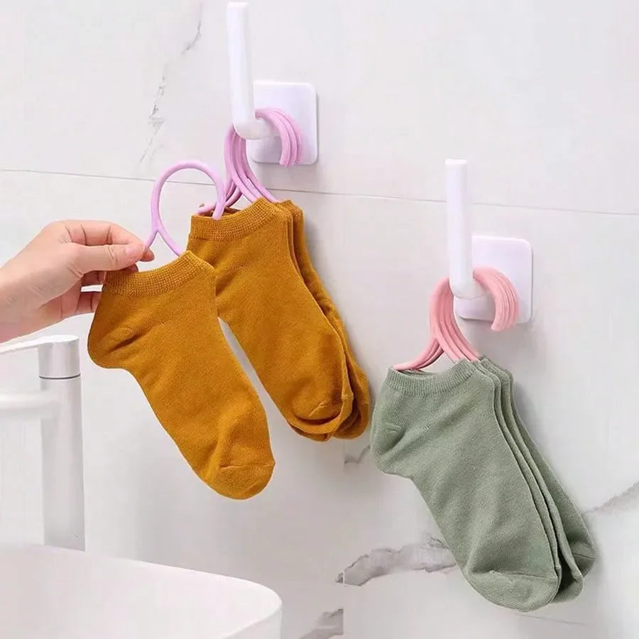 Sock Drying Rack Traceless Anti-drop Plastic Hanger Windproof